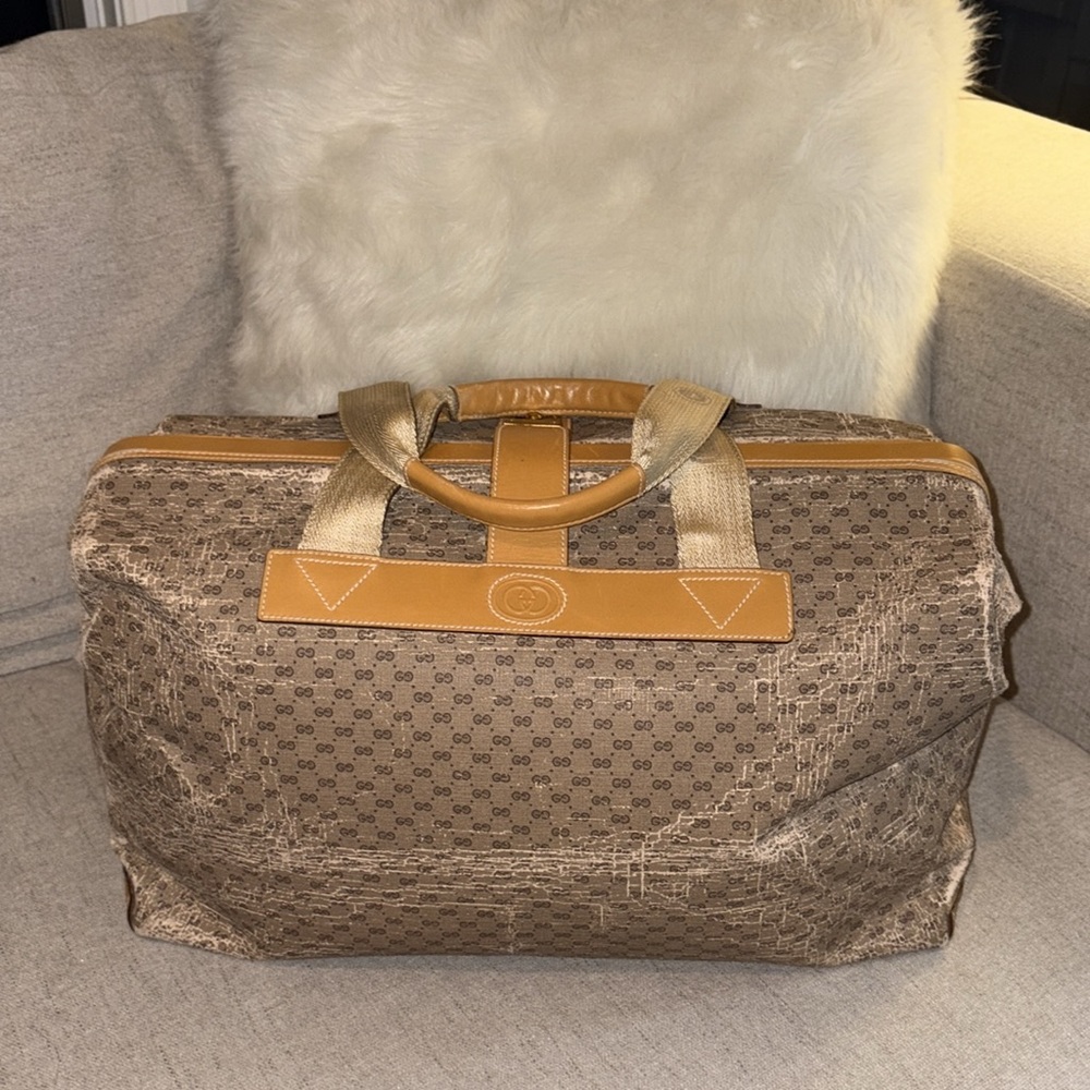 💚❤️SALE Gucci Travel Bag 3 Piece Set Authentic 80's Classic GG Gucci bags💚❤️ - Picture 6 of 17